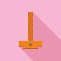 Architect ruler icon, flat style vector