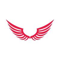 Two red wing icon, flat style vector