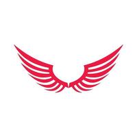 Two red wing icon, flat style vector