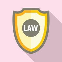 Law shield icon, flat style vector