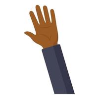 icono de mano de hombre afroamericano, estilo plano vector