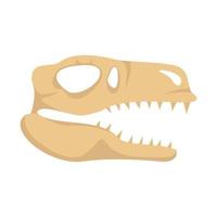 icono de cabeza de cráneo de dino, estilo plano vector