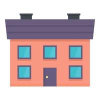 City apartment house icon, flat style vector