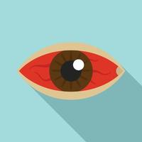 icono de virus zika de ojos rojos, estilo plano vector
