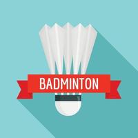 Badminton sport logo, flat style vector