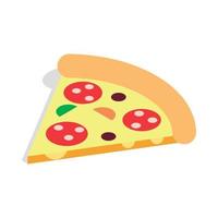 Slice of pizza icon, isometric 3d style vector