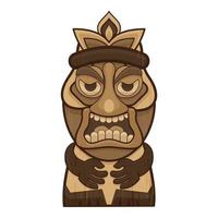 Tiki icon, cartoon style vector