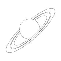 Saturn planet icon, outline style vector