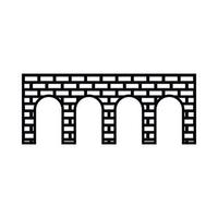 icono de puente, estilo de contorno vector