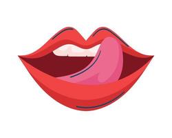 mouth nineties retro style vector