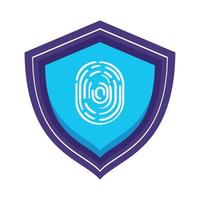 security fingerprint in shield vector