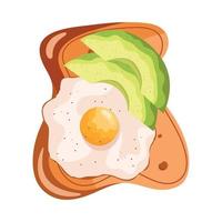 bread with egg fried vector