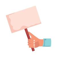 hand with banner protest vector