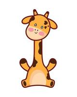 cute giraffe kawaii animal vector