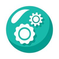 gears cogs in button vector