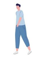 athletic man walking vector