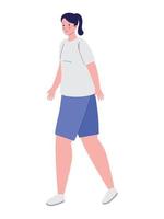 young athletic woman walking vector