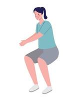 athletic woman practicing exercise vector