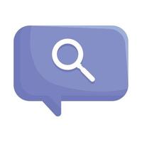 speech bubble with magnifying glass vector