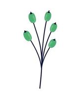 branch with green pistils vector