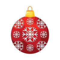 red christmas ball hanging decorative vector