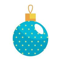 blue christmas ball hanging vector