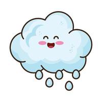 kawaii cloud rainy vector