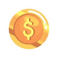 golden coin money dollar vector