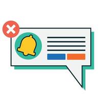 notifications bell in speech bubble vector