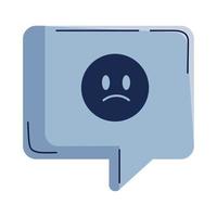 bocadillo de diálogo con emoji triste vector