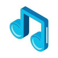 music note sound isometric vector