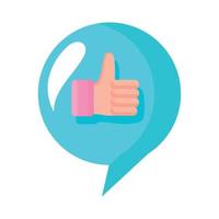 hand like thumb in speech bubble vector