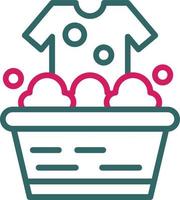 Washing Clothes  Line Two Color vector