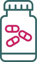 Pills Bottle Line Two Color vector