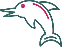 Dolphin Line Two Color vector