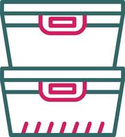 Food Container Line Two Color vector