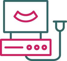 Ultrasound Machine  Line Two Color vector