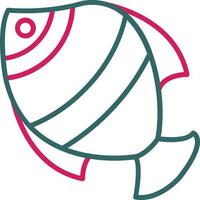 Fish Line Two Color vector