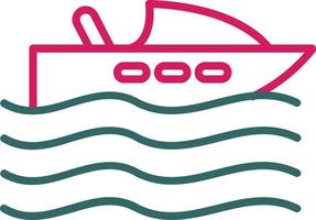 Boat Line Two Color vector