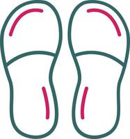 Slippers Line Two Color vector