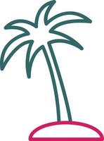 Palm Tree Line Two Color vector