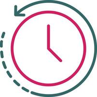 Back In Time Line Two Color vector