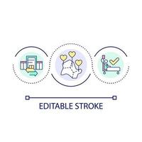 Investment in public hospitals loop concept icon. Public health care system improvement abstract idea thin line illustration. Isolated outline drawing. Editable stroke. vector