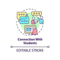 Connection with students concept icon. Contact to ask question. Learning environment abstract idea thin line illustration. Isolated outline drawing. Editable stroke. vector