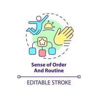 Sense of order and routine concept icon. Daily activities. Learning environment abstract idea thin line illustration. Isolated outline drawing. Editable stroke. vector