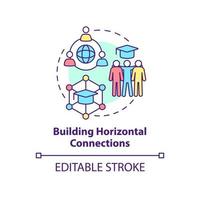 Building horizontal connections concept icon. Principle of learning abstract idea thin line illustration. Isolated outline drawing. Editable stroke. vector