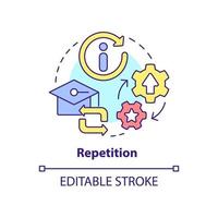 Repetition concept icon. Rote learning and training. Principle of learning abstract idea thin line illustration. Isolated outline drawing. Editable stroke. vector