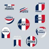 set of icons, banners, buttons with text Made in France and france flag vector