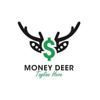 deer money vector illustration logo design