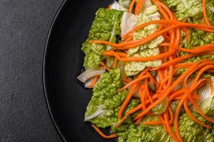 Chinese cabbage with carrots and apples, delicious salad photo